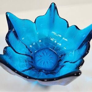 VIKING Pressed Glass Cobalt Blue Bowl Lotus
Textured Vintage Medium MUST SELL